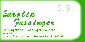 sarolta fassinger business card